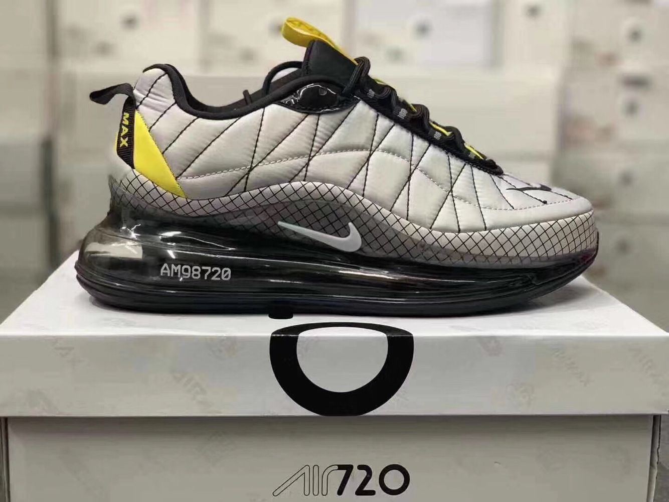 2020 Nike Air Max 720 Grey Black Yellow Shoes